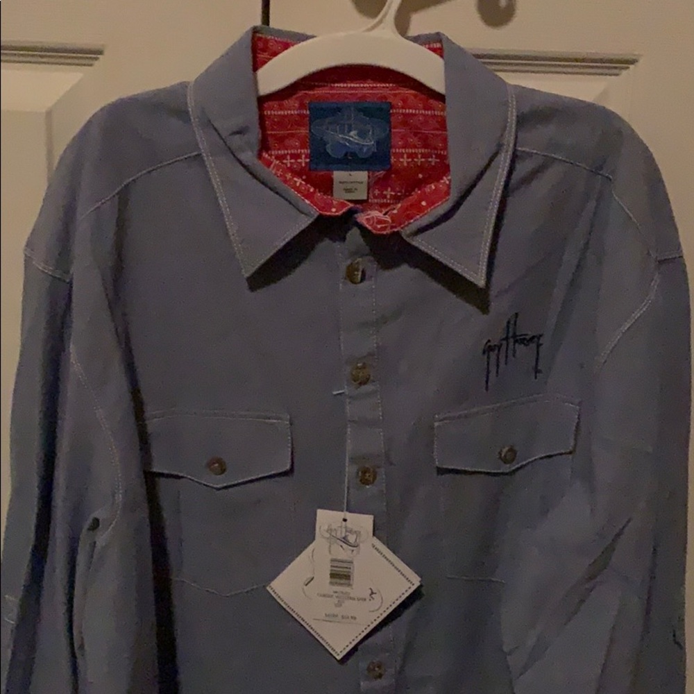 Guy Harvey Men western denim button down